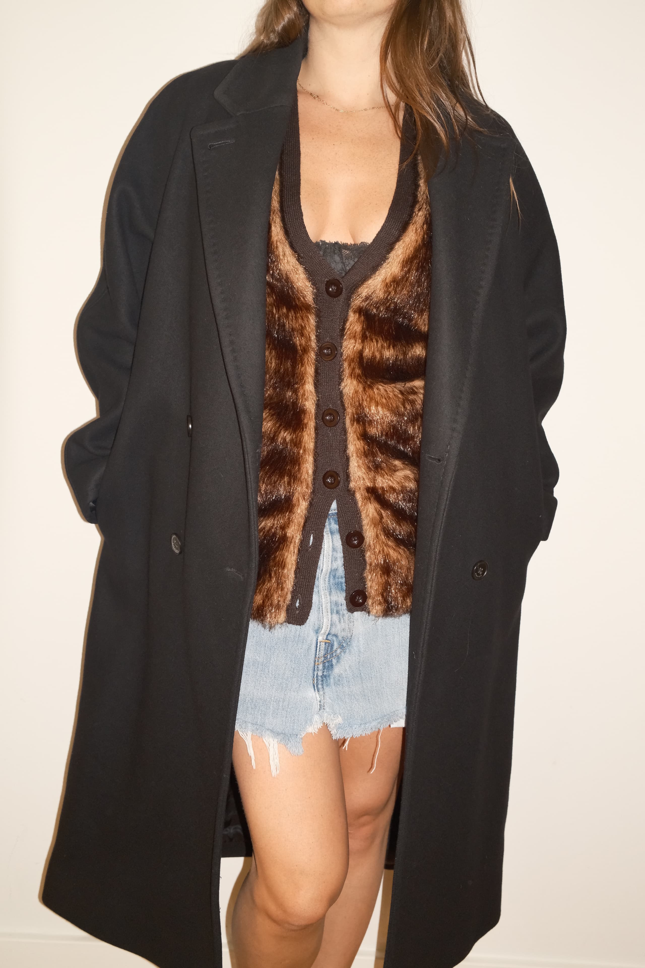 Ellen Tracy Ellen Tracy Women's Black and Brown Gilet