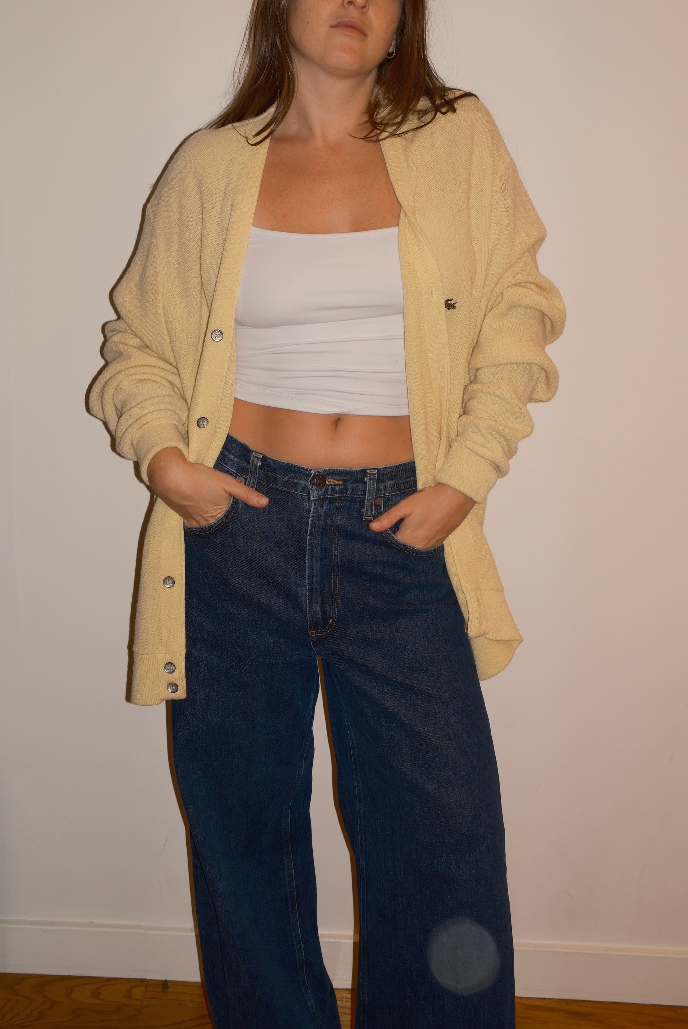 Lacoste Butter Yellow Cardigan